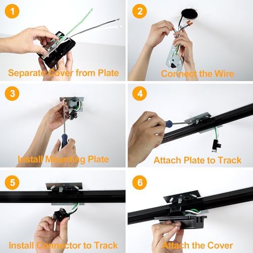 Modern Kitchen Track Lighting Kit with 12 GU10 LED Lights