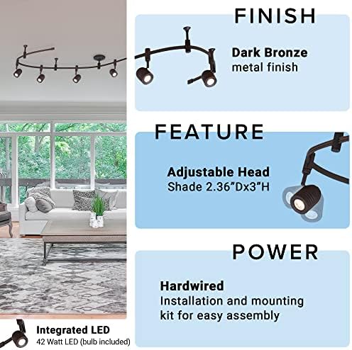 Adjustable LED Spotlight Flexible Track Oil Rubbed Bronze Ceiling Light