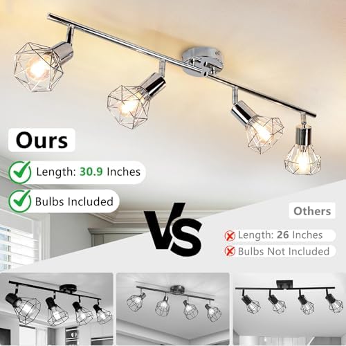 DLLT 4 Lights Track Lighting Kit Modern Wall Ceiling Decor