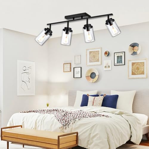 Banato 4-Light Rotating Track Lights Matte Black Ceiling Wall