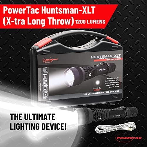 PowerTac Huntsman-XLT LED Flashlight 1200 Lumen Black