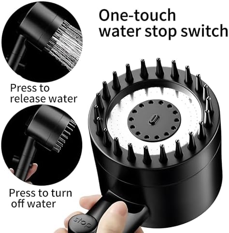 Stylish Handheld Shower Head with 3 Modes and Massage Function