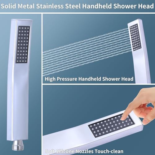Experience the ultimate in luxury with Peisaluo rainfall shower head 10m hose