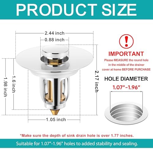 HeroGo Universal Sink Drain Stopper for Bathroom Bathtub