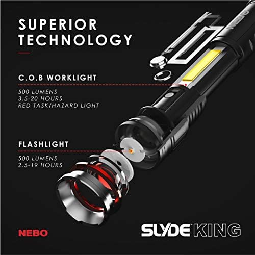High Intensity COB Work flashlight - 500 Lumen with Dual Red Modes