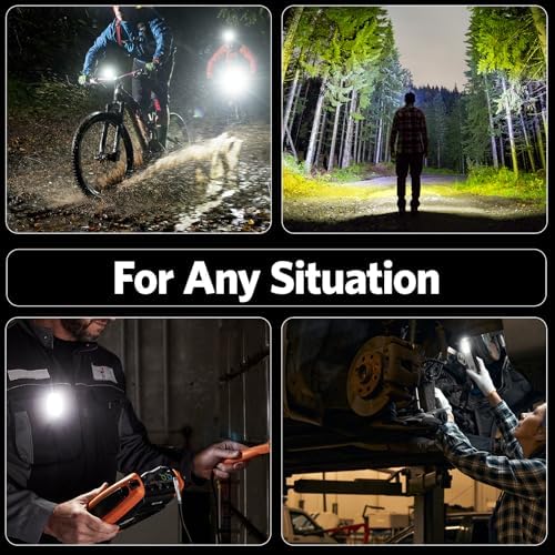 ATuMan Hands-Free Magnetic Camping Hiking EDC Flashlight Magnetic Clamp Rechargeable 270LM