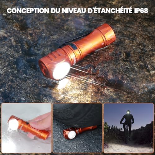 Wurkkos Rechargeable Flashlight 1200 Lumens Headlamp with Magnet
