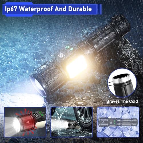 Finger-Grip Handheld Rechargeable Flashlight with 1000000 Lumens