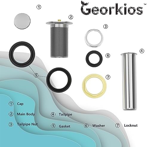 Georkios Brushed Nickel Sink Drain Stopper