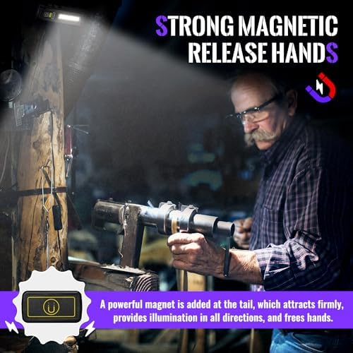Small LED UV flashlight with magnetic base for camping and EDC