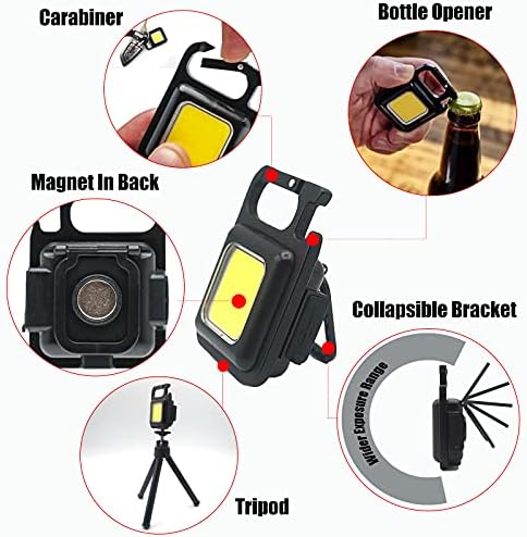 Mini COB Flashlight 500 Lumens Rechargeable Keychain Light