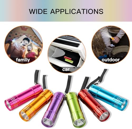 KunHe 30 Pack Mini LED Flashlights with Lanyard and Batteries