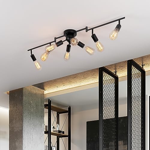 Mirrea 35 ft 4-Light Black Track Lighting Kit with Rotating Heads