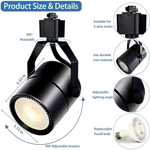 Bravsekai PAR20 LED Track Lighting Kit