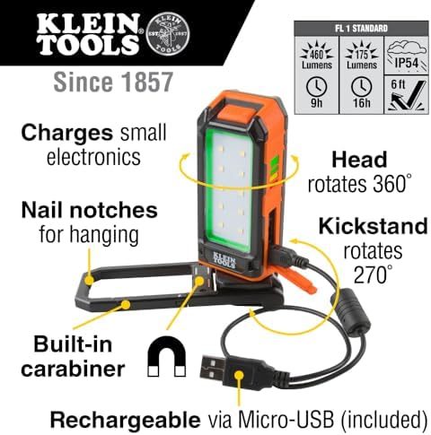 Klein Tools Rechargeable LED Work Light and Multi-bit Screwdriver Set