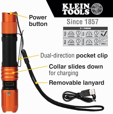 Klein Tools 56411 Rechargeable Pocket Flashlight
