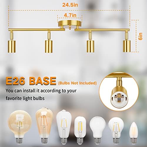 4 Lights Track Lighting Fixtures Ceiling Flush Mount