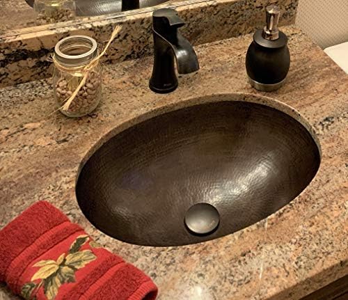 SinkSense 15 Pop-up Sink Drain in Aged Copper No Overflow
