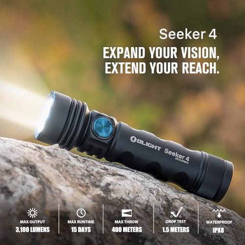 OLIGHT Seeker 4 Rechargeable Handheld Flashlight Bundle