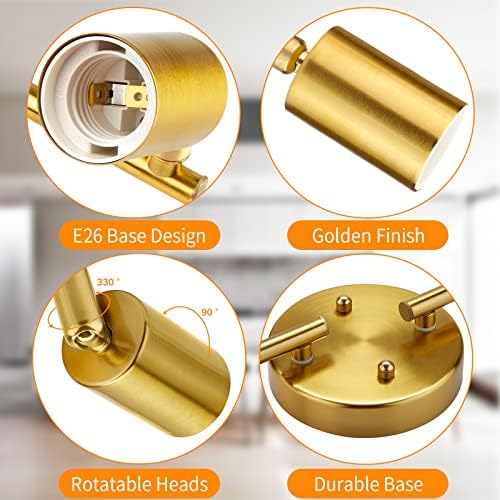 3-Light Gold Ceiling Track Lighting Kit