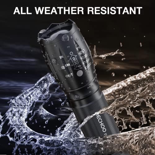 RECHOO 8 Pack LED Flashlight Bright 1500 Lumens 5 Modes Zoomable Waterproof