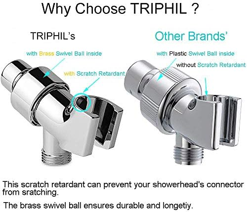 TRIPHIL Handheld Shower Head Holder with 360 Degree Swivel