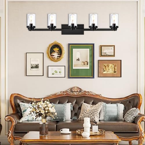 Matte Black Track Lighting Fixtures - 5-Light Ceiling Pivoting Durable Stylish