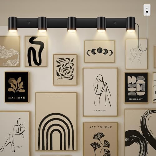 BoostArea 5 Light Track Lighting Kit Black Modern