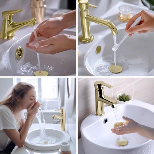 Hibbent All Metal 2-in-1 bathroom sink stopper