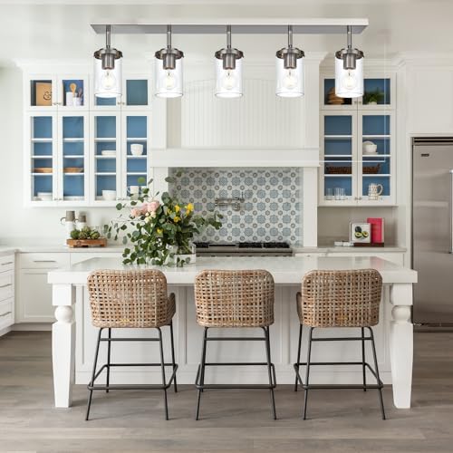 BONLICHT Modern 5-Light Adjustable Ceiling Light with Brushed Nickel