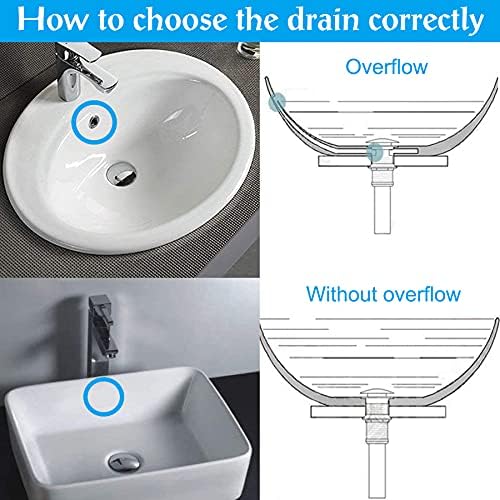 iFealClear 2 Pack Pop Up Drain Stopper with Overflow