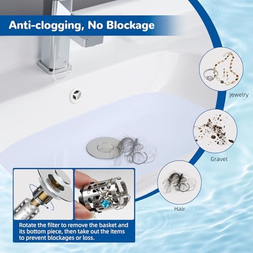 Hibbent 3-in-1 Sink Drain Strainer