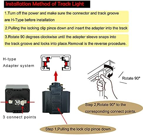 KAYYELAMP Adjustable 3 Light Track Light Fixture