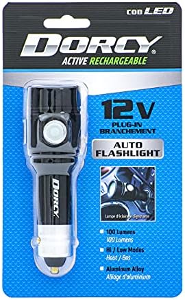 Dorcy 12V Car Portable Rechargeable Flashlight True Grip Design