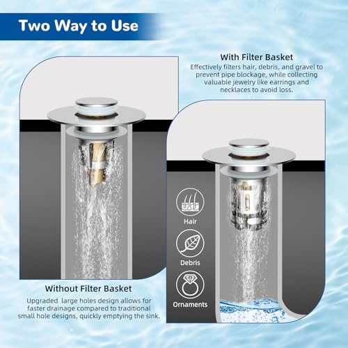 Hibbent 3-in-1 Sink Drain Strainer