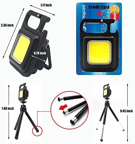 Mini COB Flashlight 500 Lumens Rechargeable Keychain Light