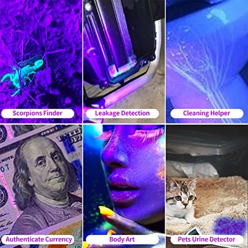 Rechargeable Black Light Flashlight UV Scorpion Bed Bug Finder