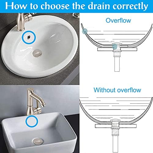 iFealClear Pop Up Sink Drain Stopper with Overflow