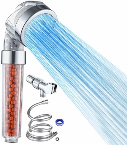 LED Ionic Shower Head Kit with LED Lights and High Pressure Handheld Showerhead