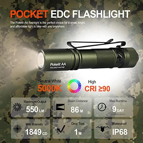 E70 EDC Flashlight Bundle Titanium 3x519A LED rej 1500 lumens
