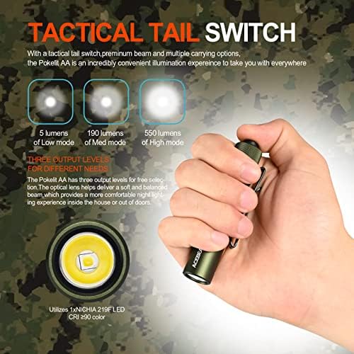 E70 EDC Flashlight Bundle Titanium 3x519A LED rej 1500 lumens