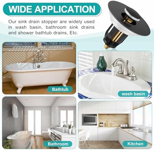 Herogo Universal Matte Black Sink Drain Stopper