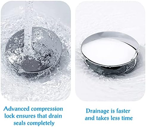 iFealClear 2 Pack Pop Up Drain Stopper with Overflow
