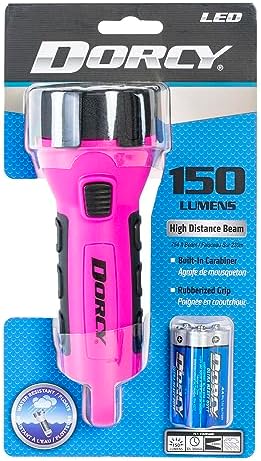 Dorcy 55 Lumen Water Resistant LED Flashlight Bundle with Carabiner Clips