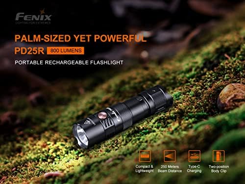 Fenix PD25R 800 Lumen LED Flashlight Bundle