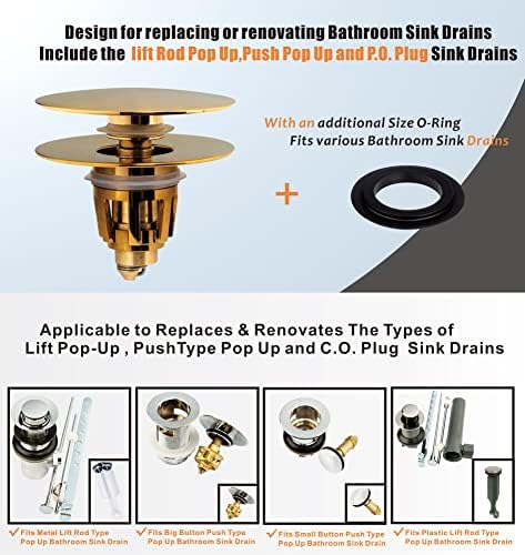 Artiwell Universal Sink Drain Stopper Brushed Gold 1