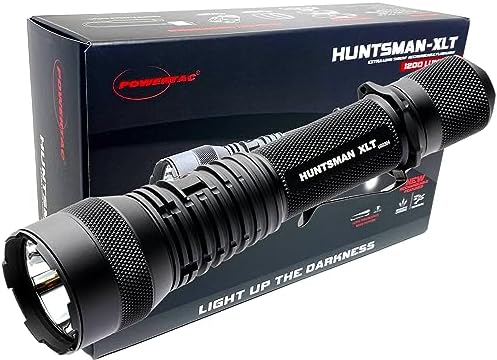 PowerTac Huntsman-XLT LED Flashlight 1200 Lumen Black