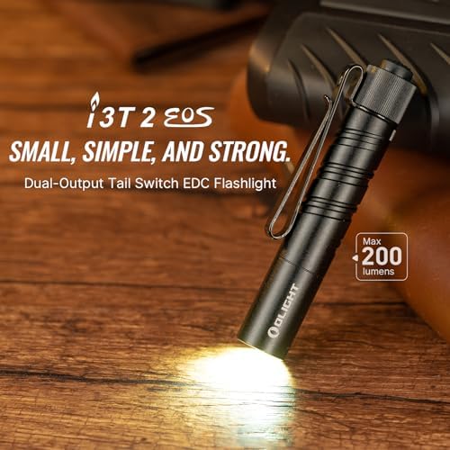 500 lumens clip-on EDC flashlight rechargeable low battery