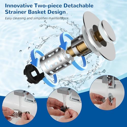 Hibbent 3-in-1 Sink Drain Strainer