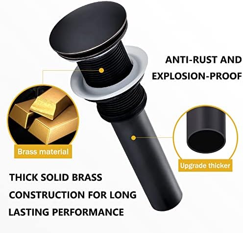 Bathroom Sink Drain Without Overflow - Oil Rubbed Bronze